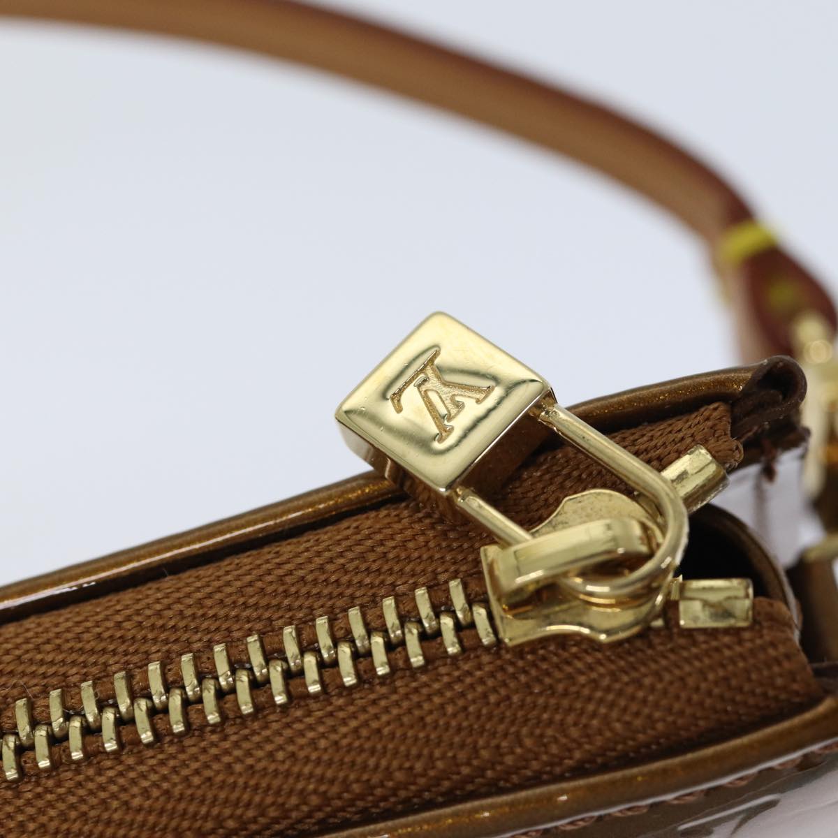 LOUIS VUITTON Monogram Vernis Lexington Pouch Bronze M91133 LV yk11556