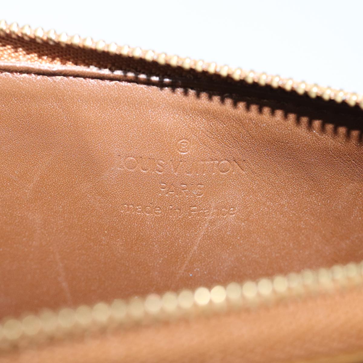 LOUIS VUITTON Monogram Vernis Lexington Pouch Bronze M91133 LV yk11556