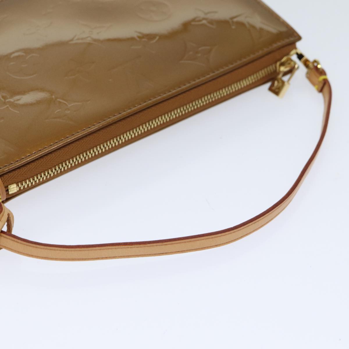 LOUIS VUITTON Monogram Vernis Lexington Pouch Bronze M91133 LV yk11556