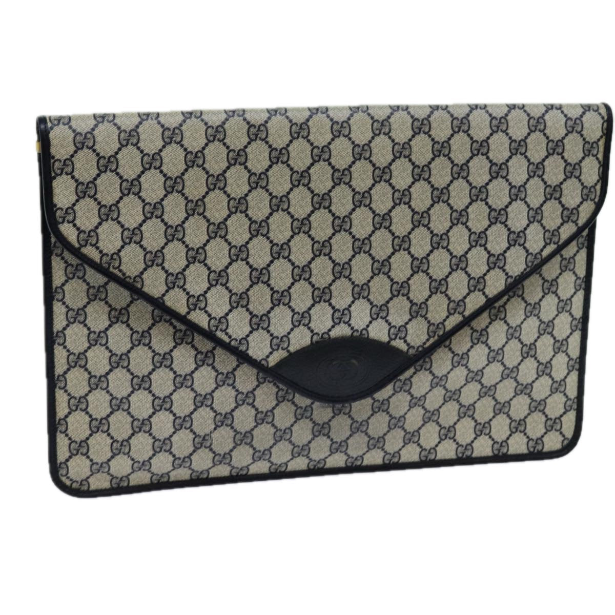 Luxury Gucci Trending 2025 GG Supreme Documents case Briefcase PVC Navy  11568