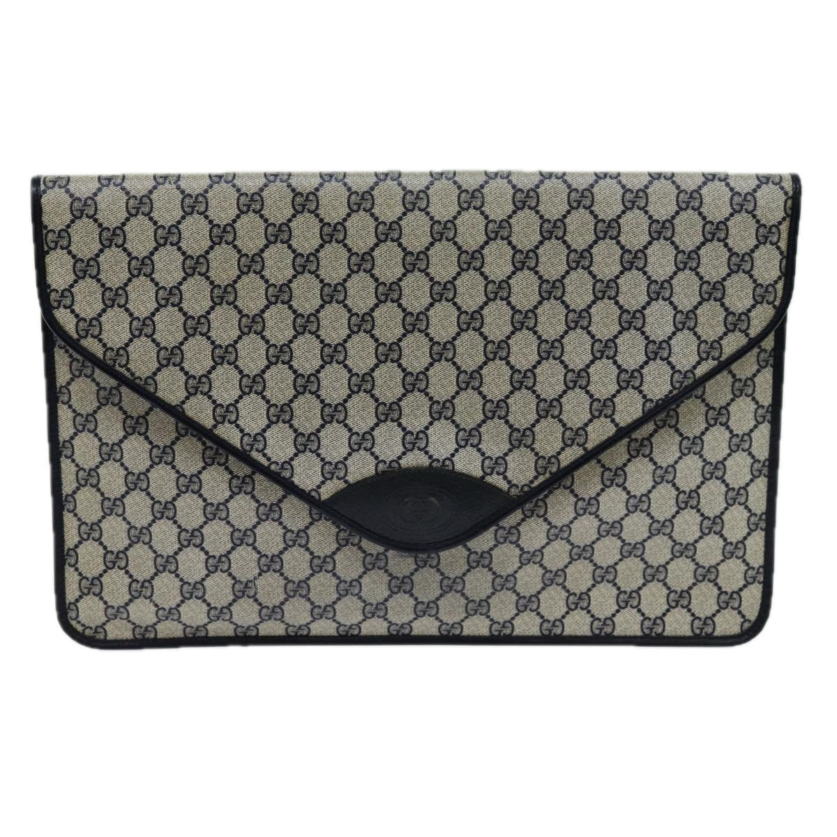 Luxury Gucci Trending 2025 GG Supreme Documents case Briefcase PVC Navy  11568
