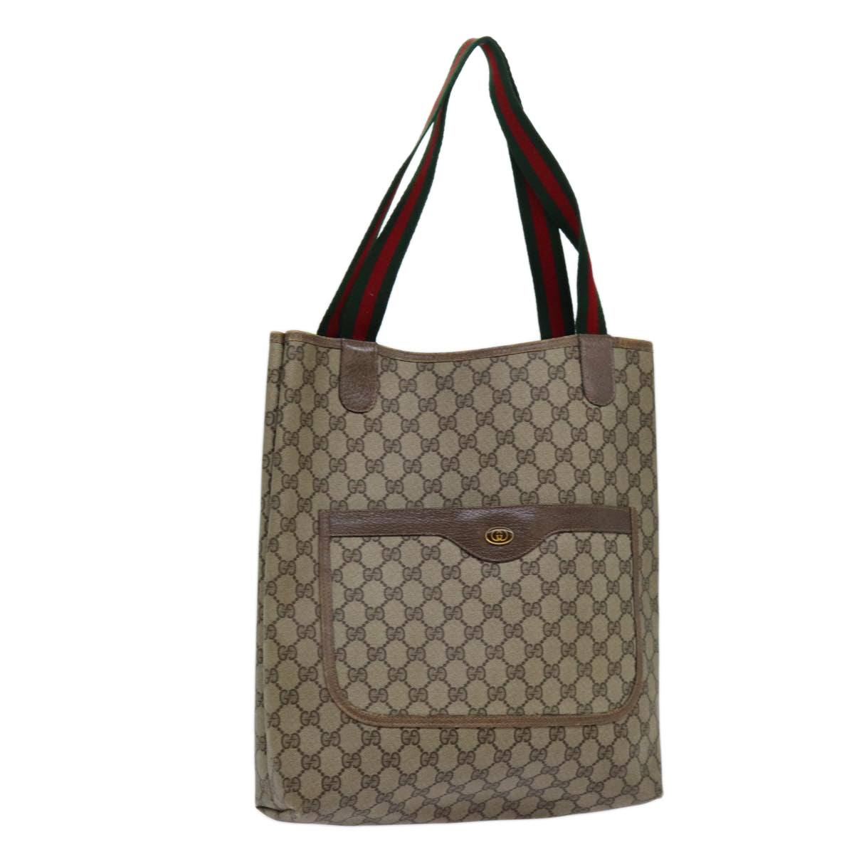 Luxury Gucci Trending 2025 GG Supreme Web Sherry Line Tote Bag PVC Red Beige 39 02 003  11570