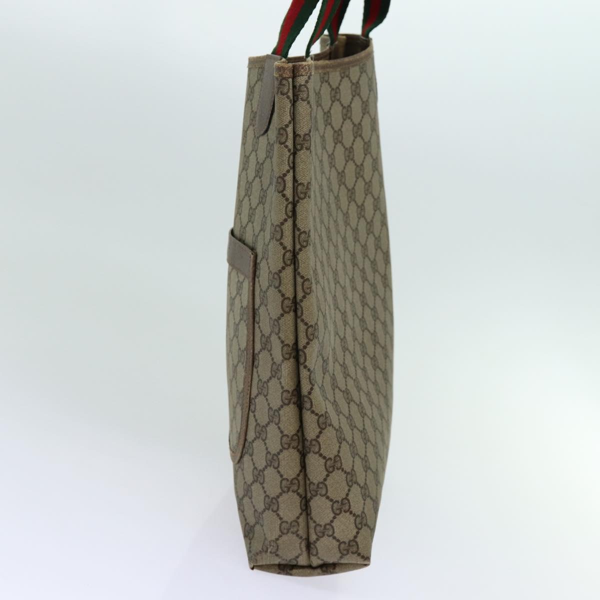 Luxury Gucci Trending 2025 GG Supreme Web Sherry Line Tote Bag PVC Red Beige 39 02 003  11570