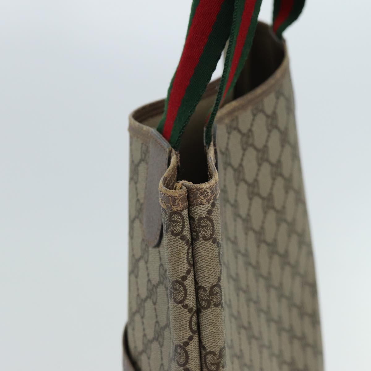 Luxury Gucci Trending 2025 GG Supreme Web Sherry Line Tote Bag PVC Red Beige 39 02 003  11570