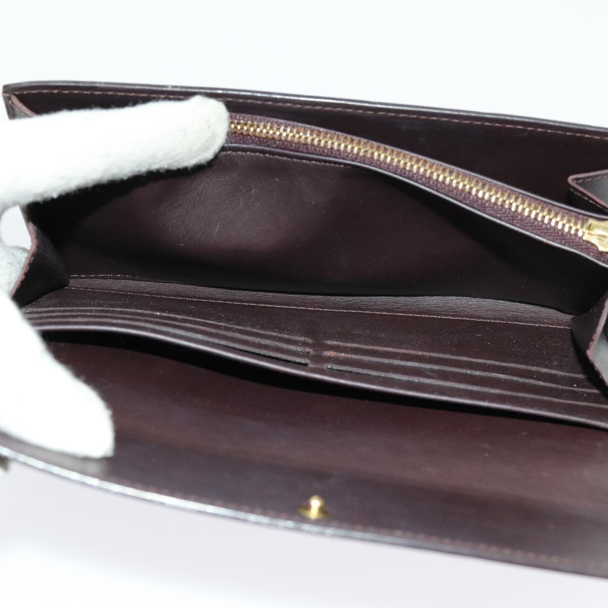 LOUIS VUITTON Vernis Portefeuille Sarah Long Wallet Amarante M93524 yk11573