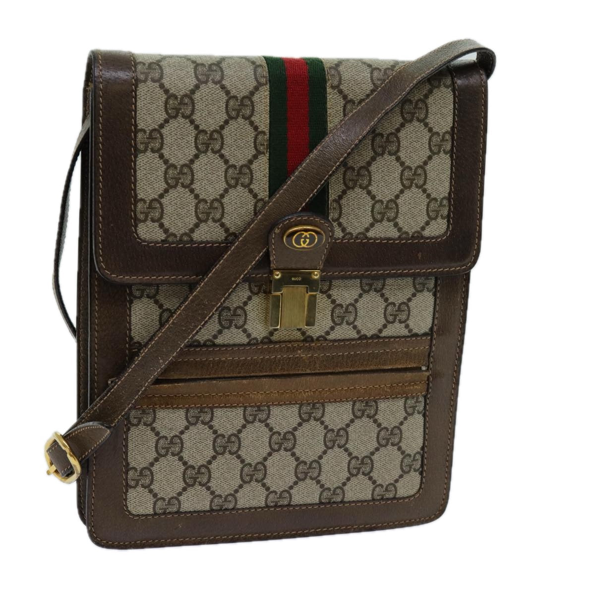 Luxury Gucci Trending 2025 GG Supreme Web Sherry Line Shoulder Bag PVC Beige Red Green  11580