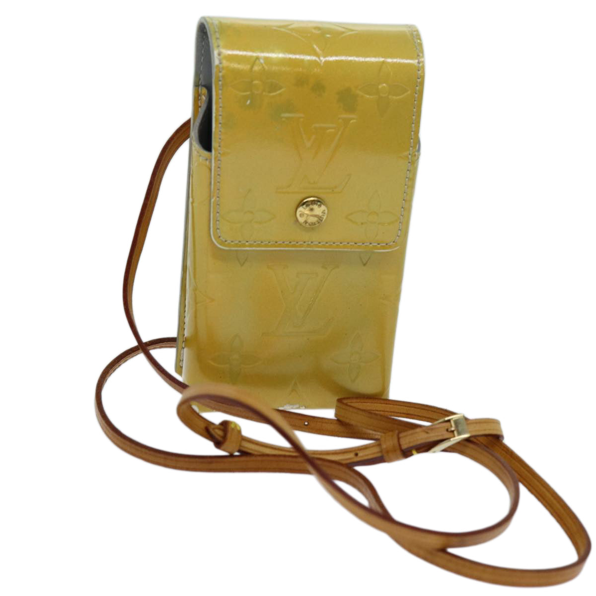 LOUIS VUITTON Monogram Vernis Green Cigarette Case Gris M91050 LV yk11583