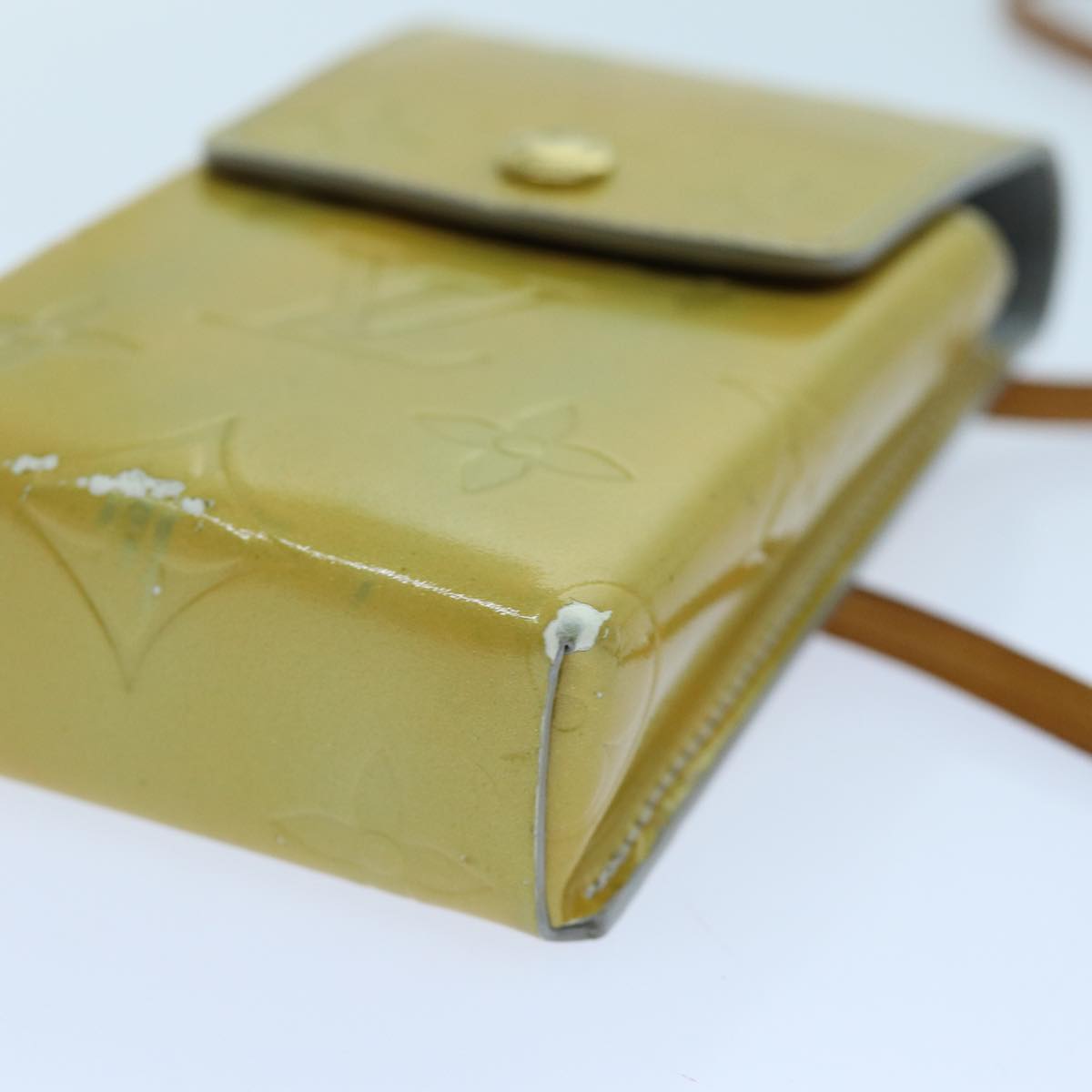 LOUIS VUITTON Monogram Vernis Green Cigarette Case Gris M91050 LV yk11583