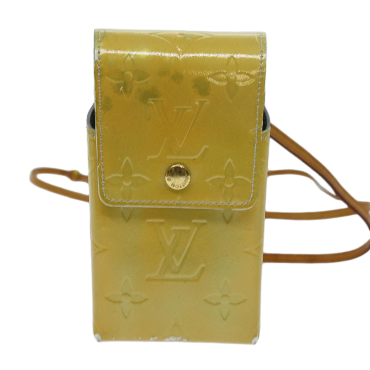 LOUIS VUITTON Monogram Vernis Green Cigarette Case Gris M91050 LV yk11583