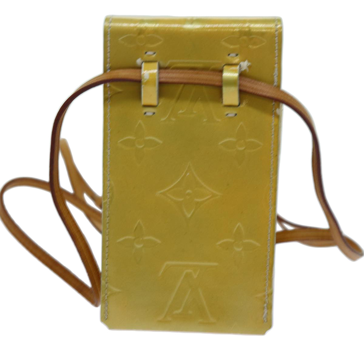LOUIS VUITTON Monogram Vernis Green Cigarette Case Gris M91050 LV yk11583
