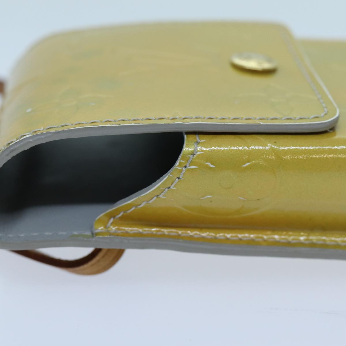 LOUIS VUITTON Monogram Vernis Green Cigarette Case Gris M91050 LV yk11583