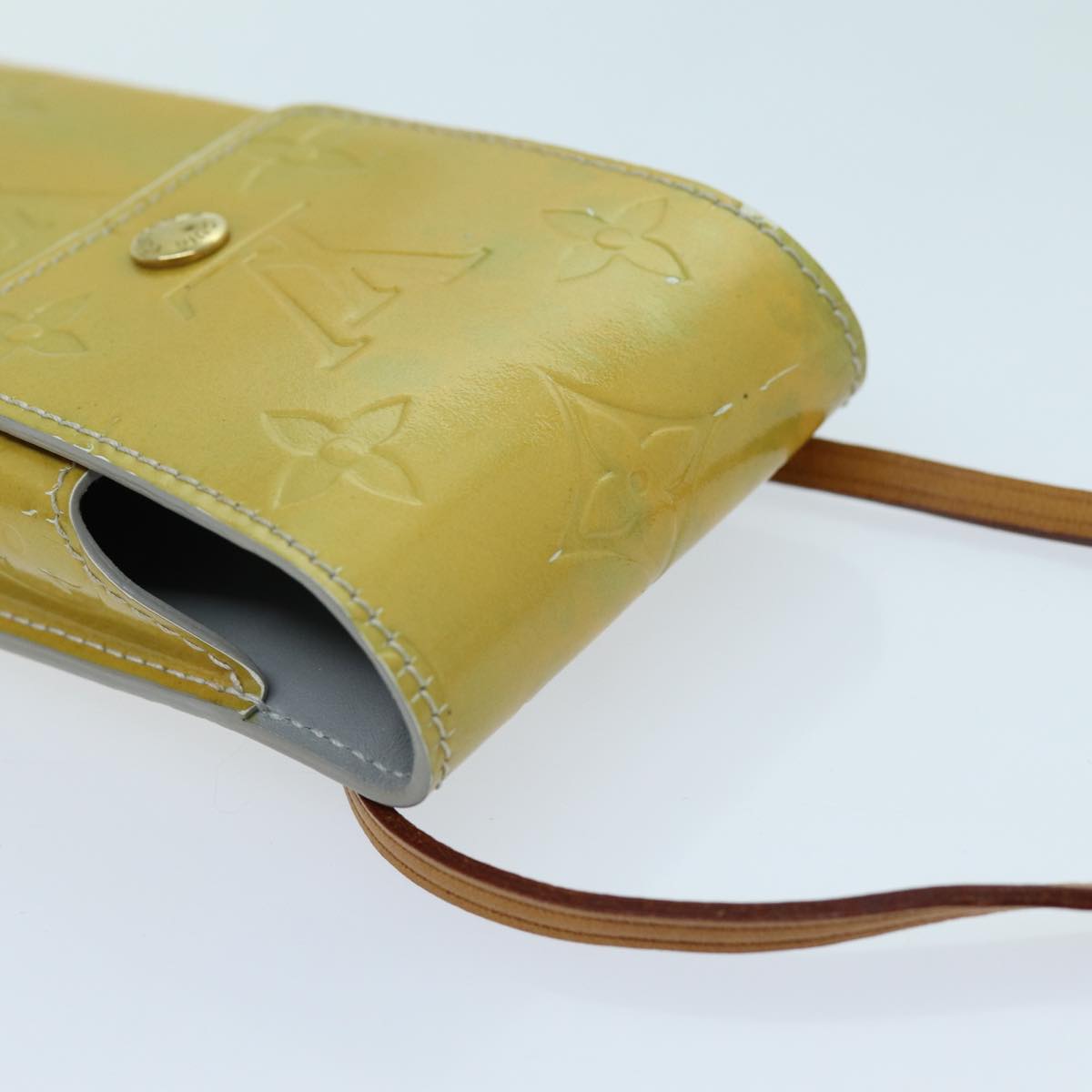 LOUIS VUITTON Monogram Vernis Green Cigarette Case Gris M91050 LV yk11583