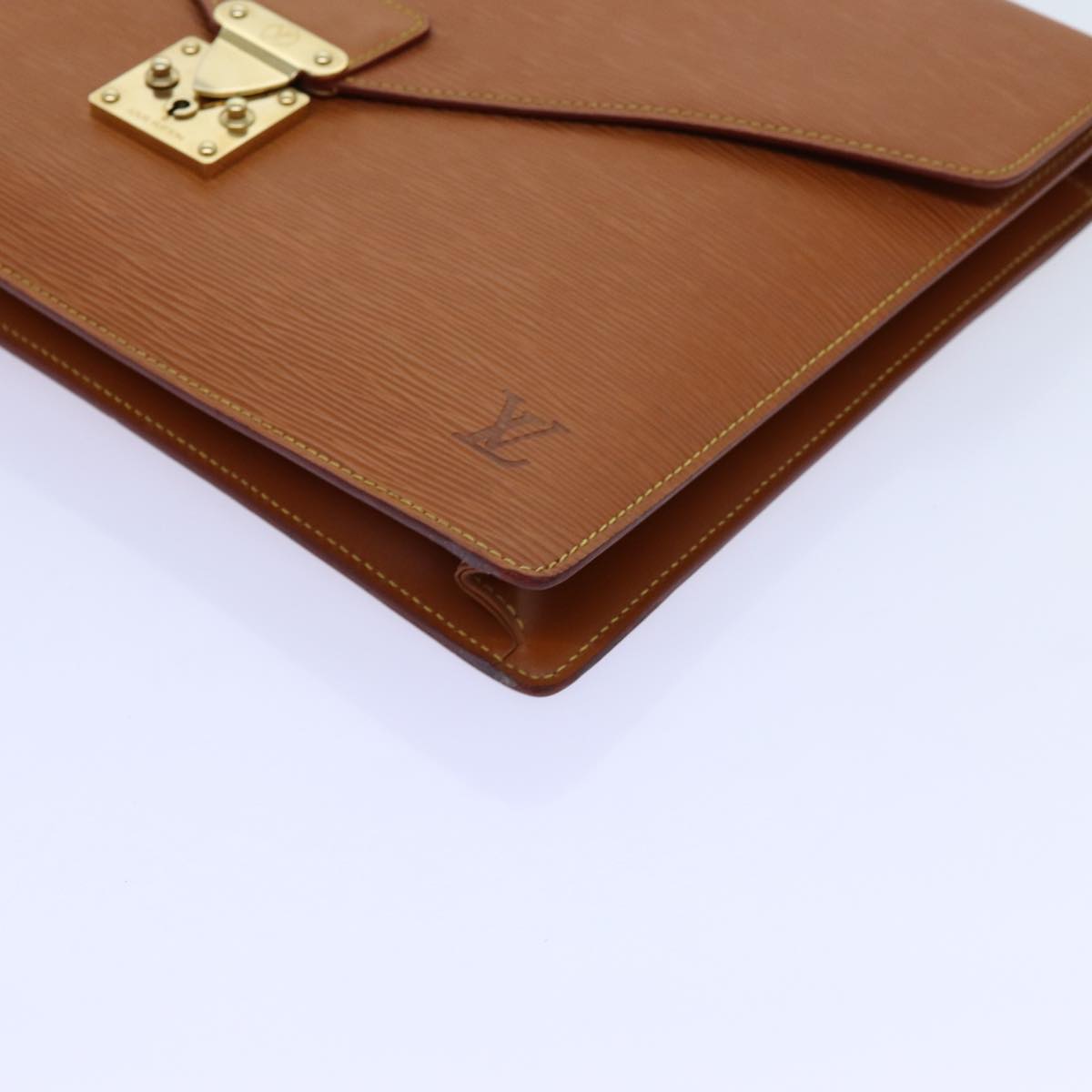 LOUIS VUITTON Epi Porte Documents Bandouliere Brown M54468 LV yk11593