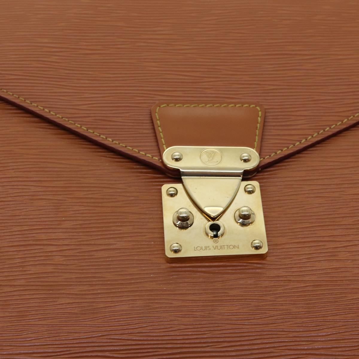 LOUIS VUITTON Epi Porte Documents Bandouliere Brown M54468 LV yk11593