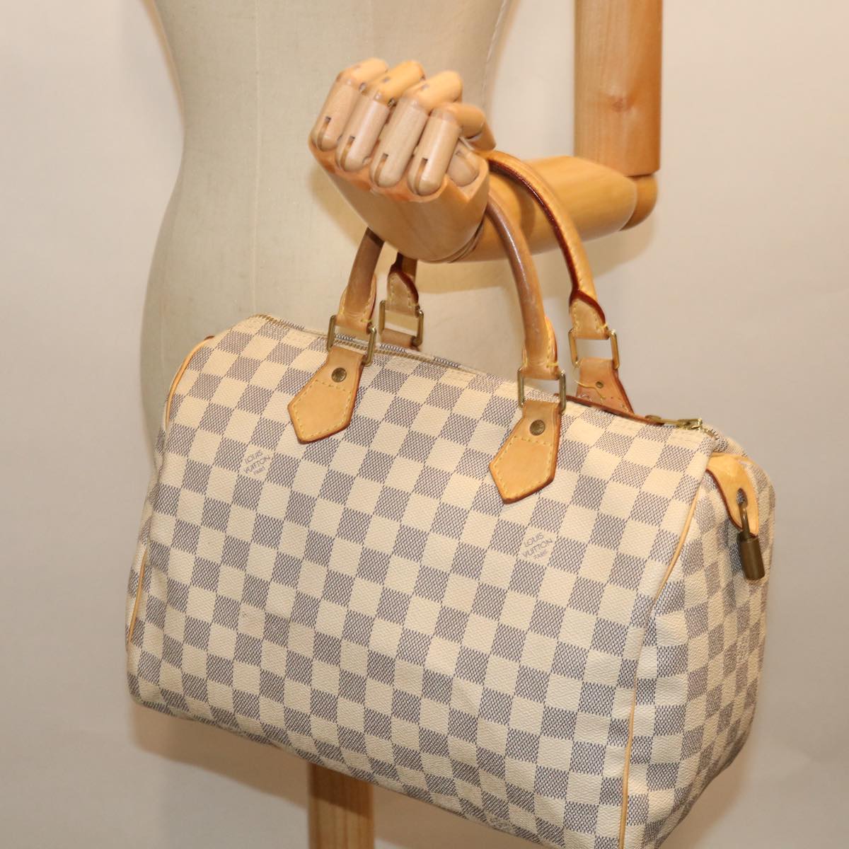 LOUIS VUITTON Damier Azur Speedy 30 Hand Bag N41533 LV yk11597