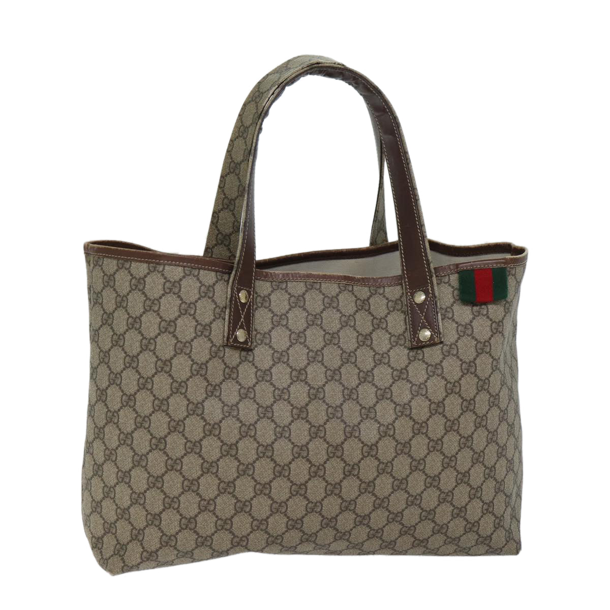 Luxury Gucci Trending 2025 GG Supreme Web Sherry Line Tote Bag PVC Red Beige 211134  11698