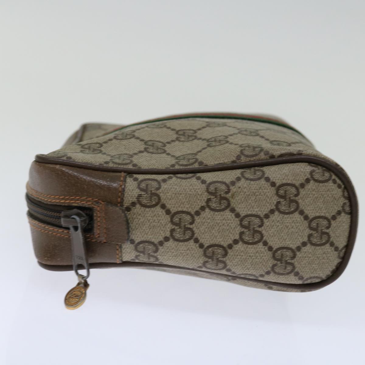 Luxury Gucci Trending 2025 GG Supreme Web Sherry Line Clutch Bag PVC Beige Red 89 01 012  11755