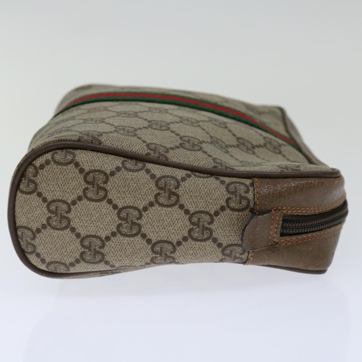 Luxury Gucci Trending 2025 GG Supreme Web Sherry Line Clutch Bag PVC Beige Red 89 01 012  11755