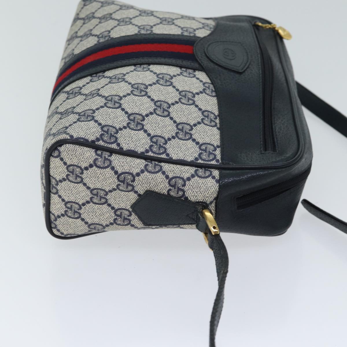 Luxury Gucci Trending 2025 GG Canvas Sherry Line Shoulder Bag PVC Navy Red  11810