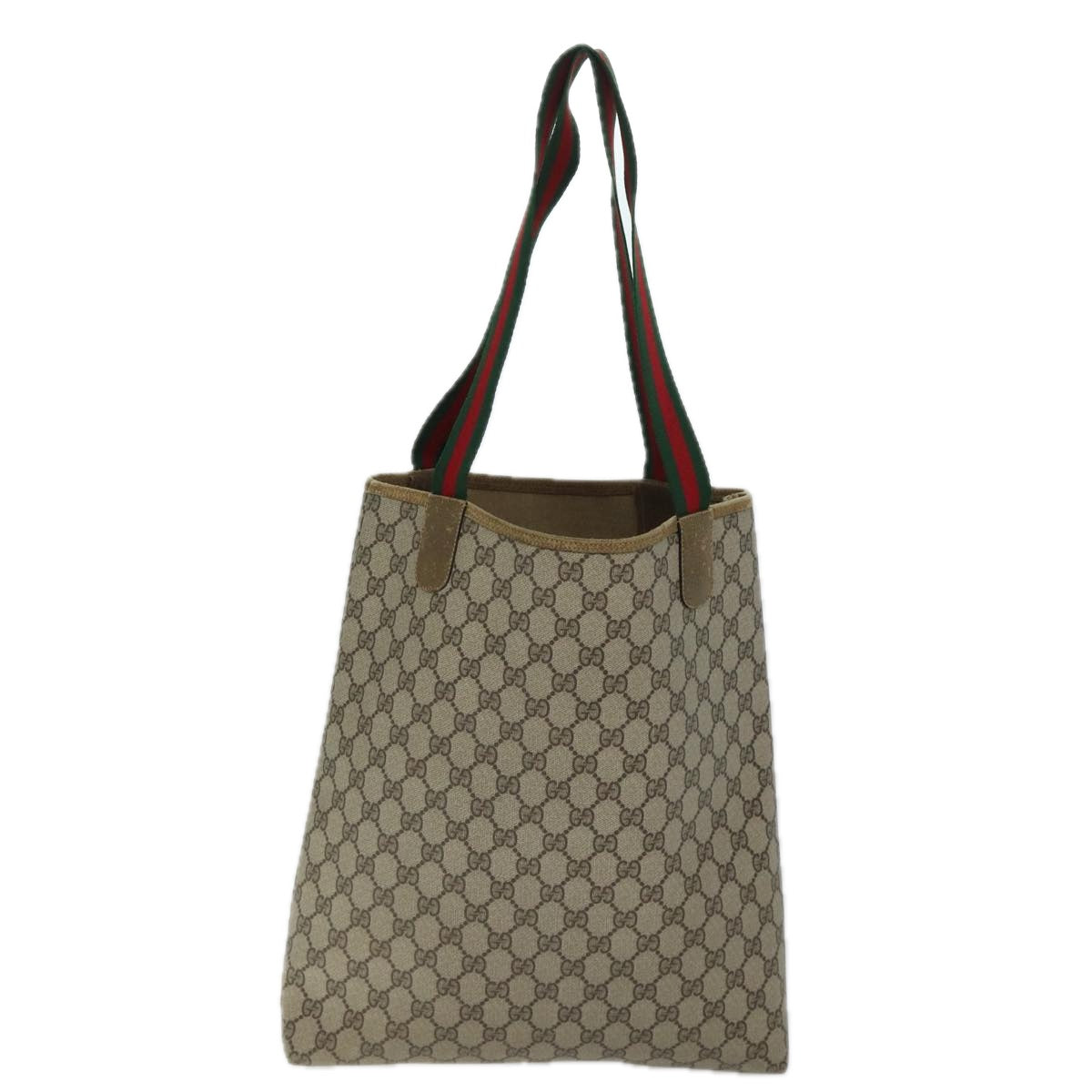 Luxury Gucci Trending 2025 GG Supreme Web Sherry Line Tote Bag PVC Beige Red 39 02 003  11871