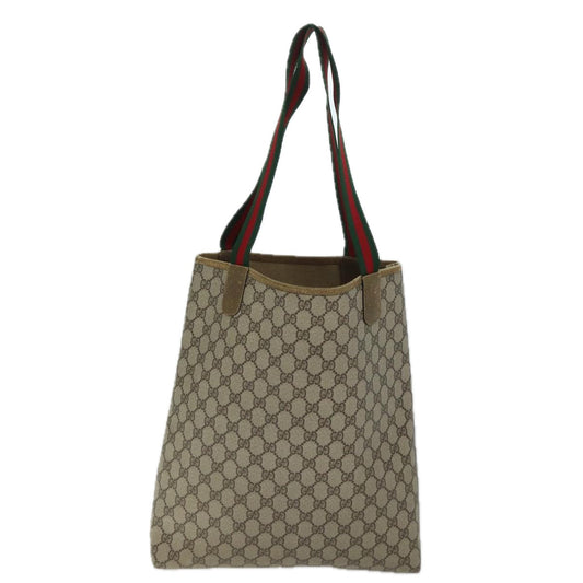 Luxury Gucci Trending 2025 GG Supreme Web Sherry Line Tote Bag PVC Beige Red 39 02 003  11871