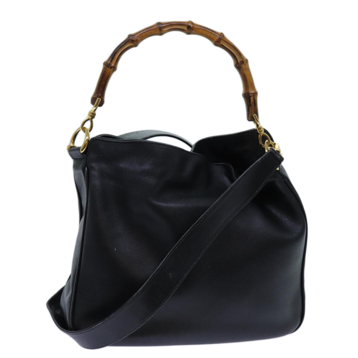 Luxury Gucci Trending 2025 Bamboo Hand Bag Leather 2way Black 001 2113 1638  11916