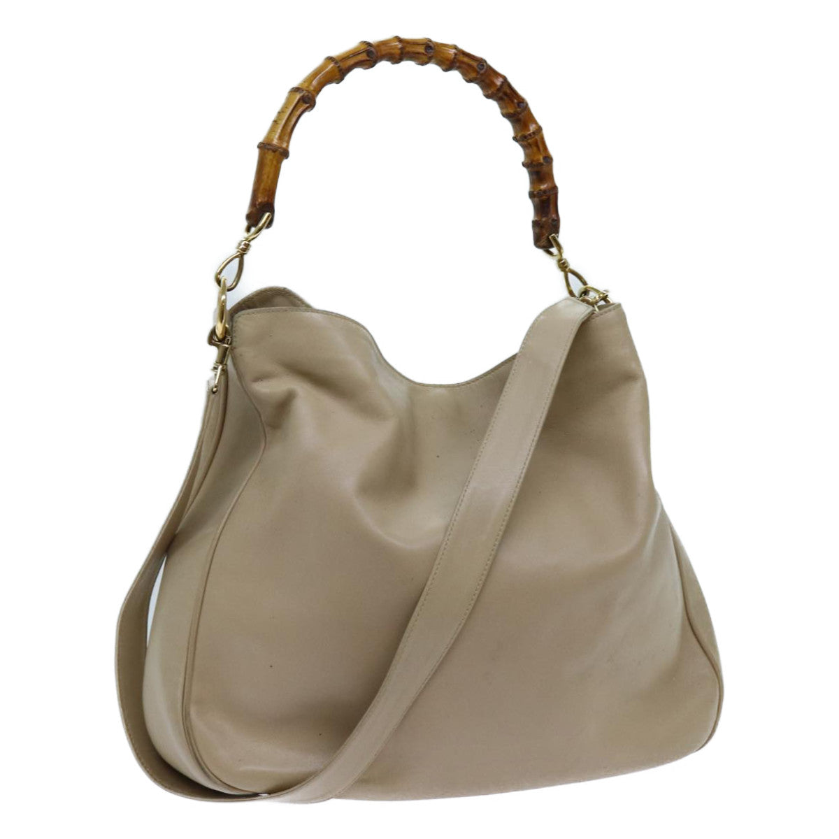 Luxury Gucci Trending 2025 Bamboo Hand Bag Leather 2way Beige 001 1781 1577  11917