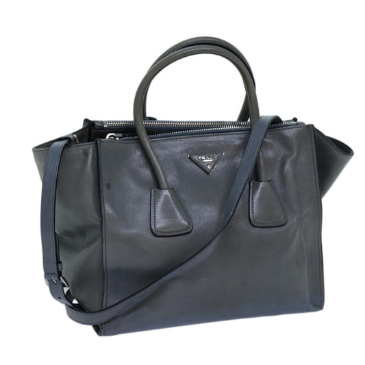 Luxury PradaHand Bag Leather 2way Blue yk11955