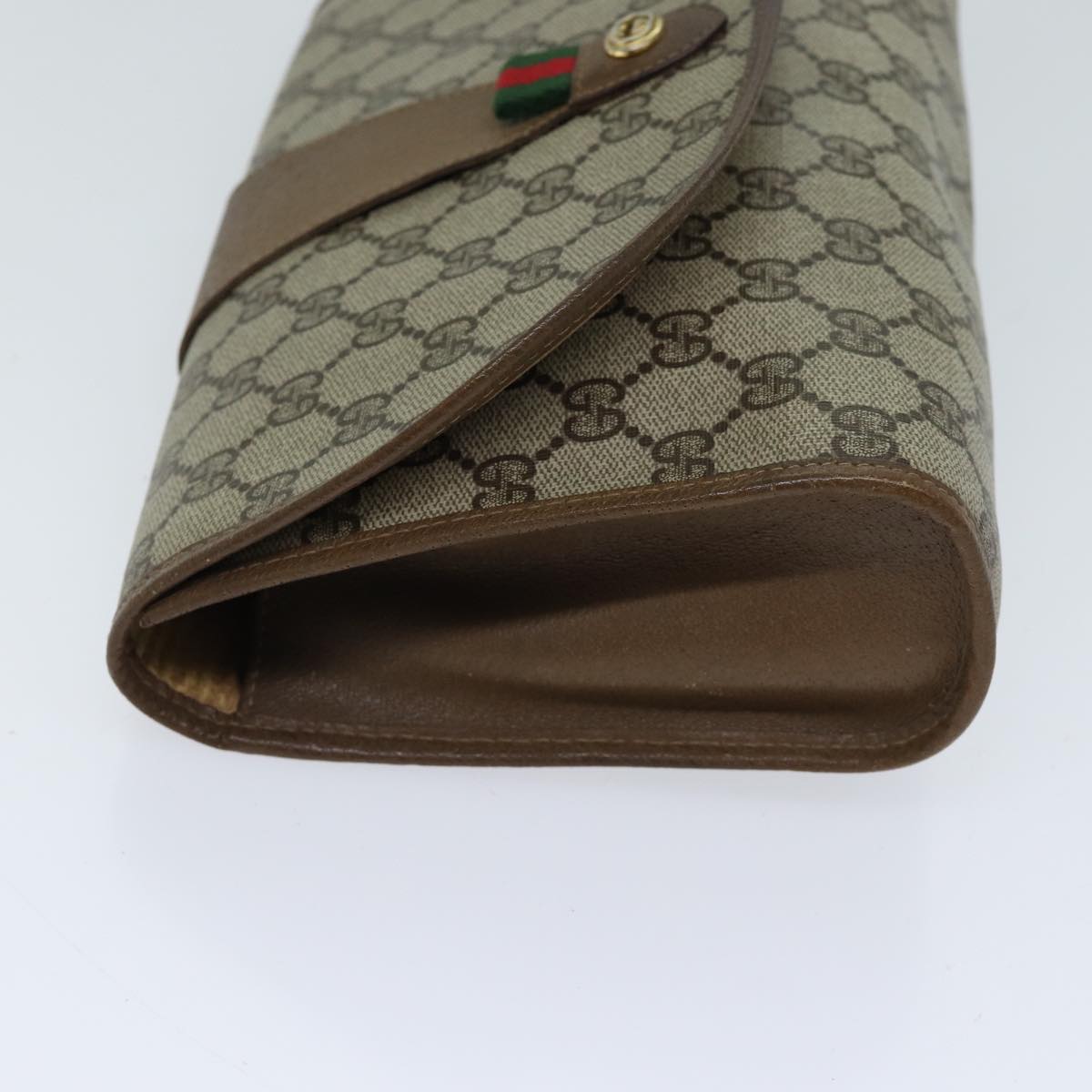 Luxury Gucci Trending 2025 GG Supreme Web Sherry Line Clutch Bag Beige Green 89 01 030  11961