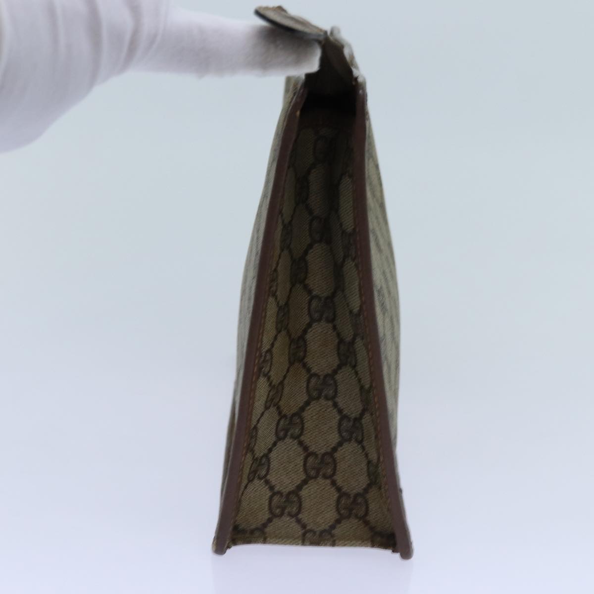 Luxury Gucci Trending 2025 GG Supreme Web Sherry Line Clutch Bag Beige 014 123 6053  11962