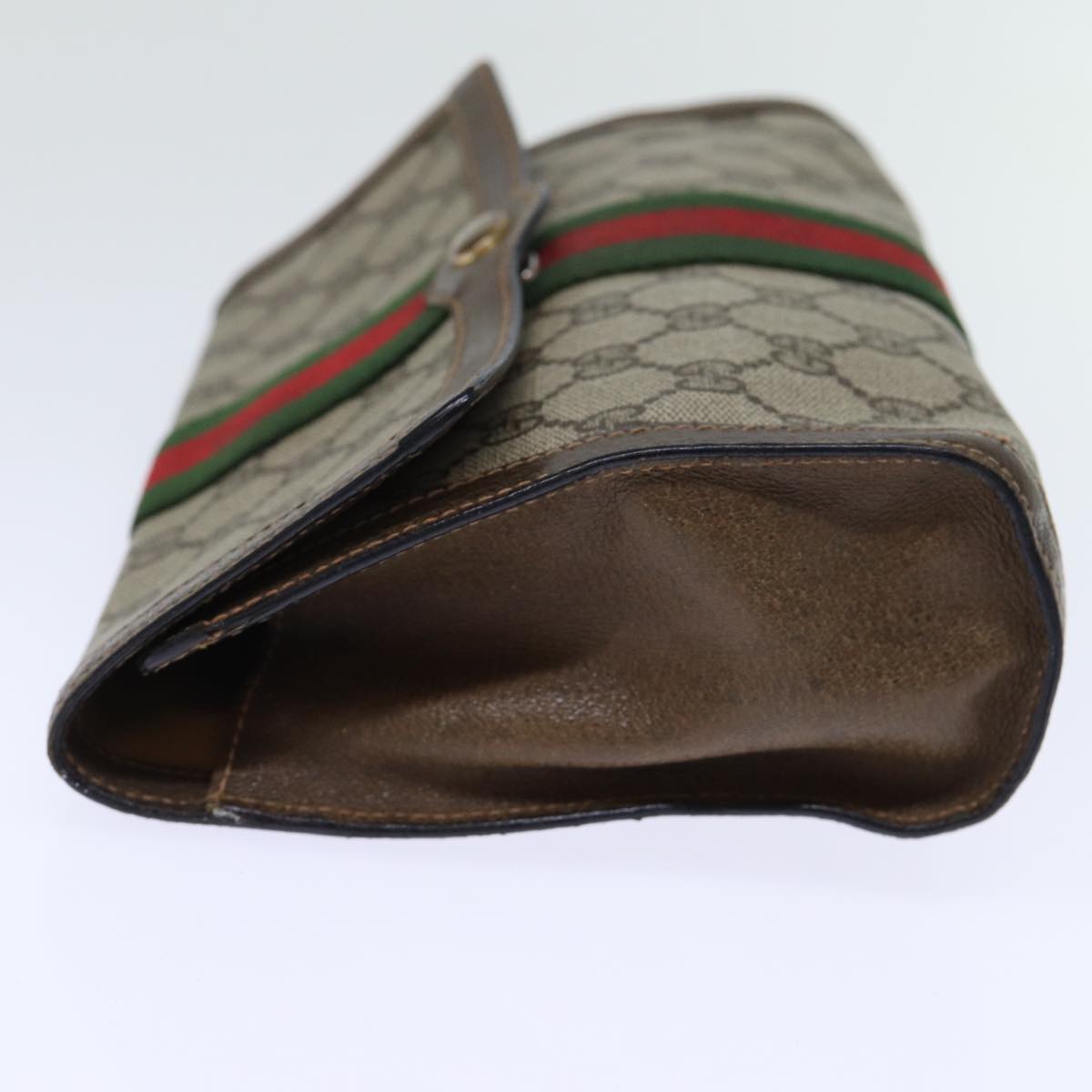 Luxury Gucci Trending 2025 GG Canvas Web Sherry Line Clutch Bag Beige Green 84 01 006  12008