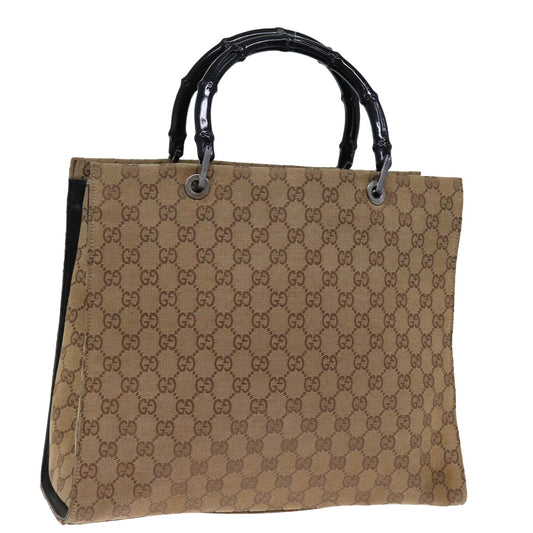 Luxury Gucci Trending 2025 Bamboo Hand Bag GG Canvas Beige 002 1010  12011