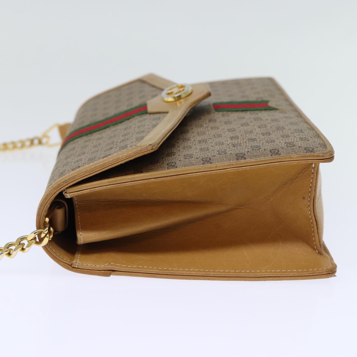 Luxury Gucci Trending 2025 Micro GG Supreme Chain Web Sherry Line Shoulder Bag PVC Beige  12014
