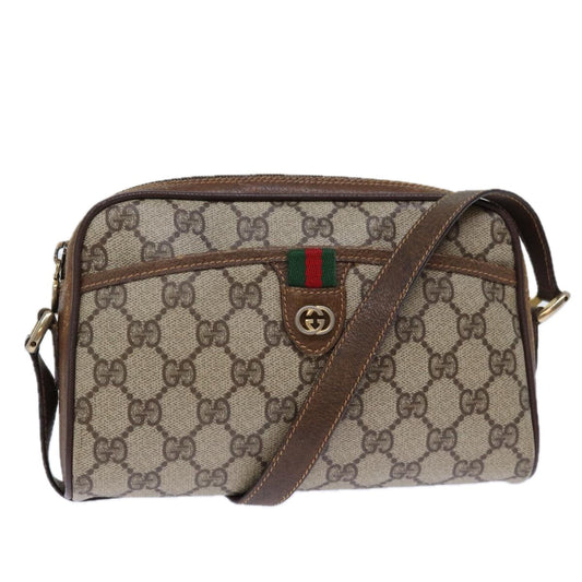 Luxury Gucci Trending 2025 GG Supreme Web Sherry Line Shoulder Bag PVC Beige 156 02 089  12027