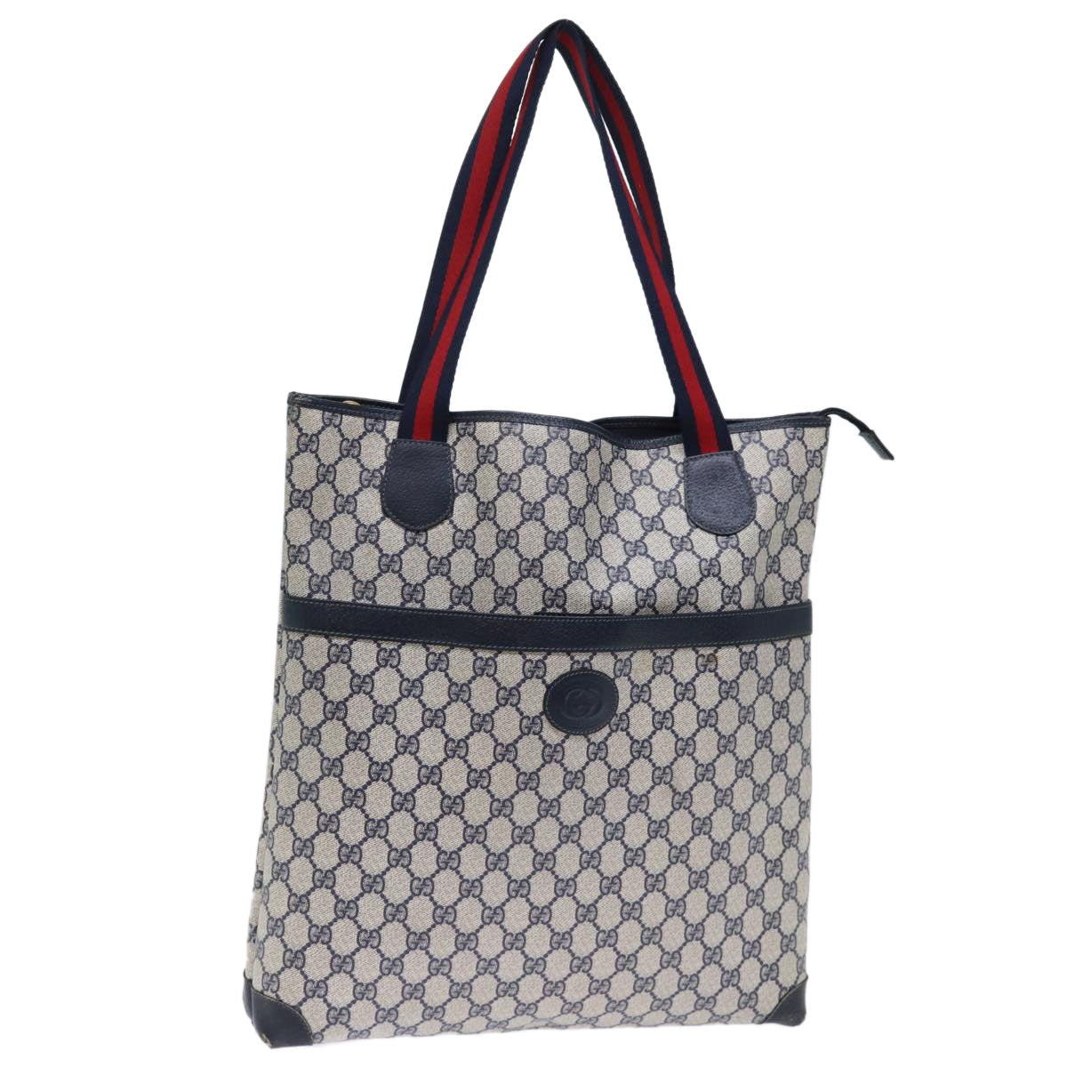 Luxury Gucci Trending 2025 GG Supreme Sherry Line Tote Bag PVC Navy Red  12029
