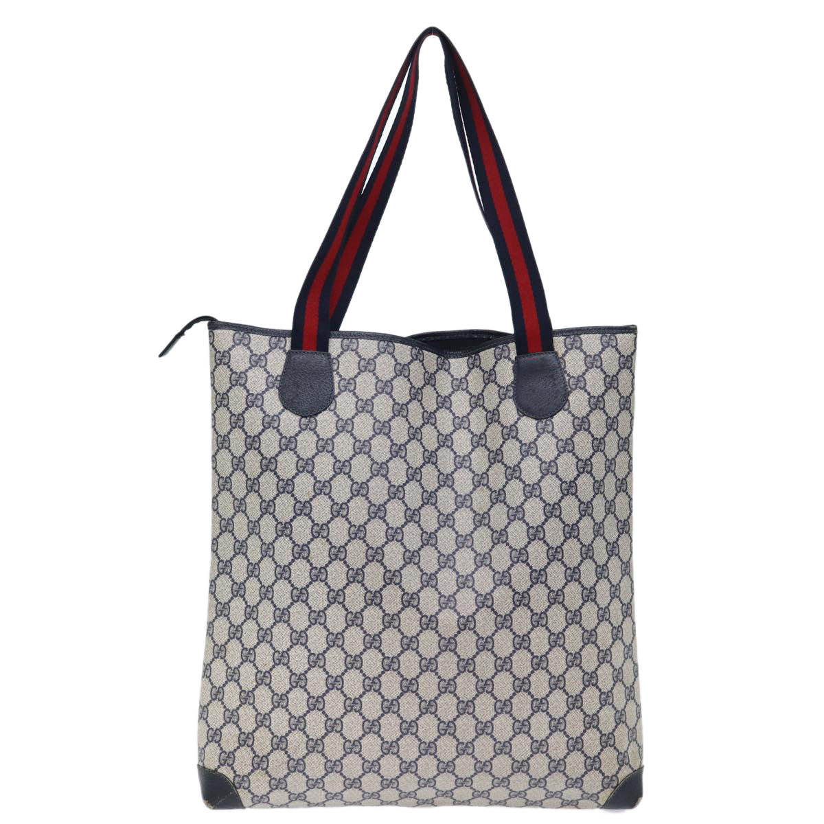 Luxury Gucci Trending 2025 GG Supreme Sherry Line Tote Bag PVC Navy Red  12029