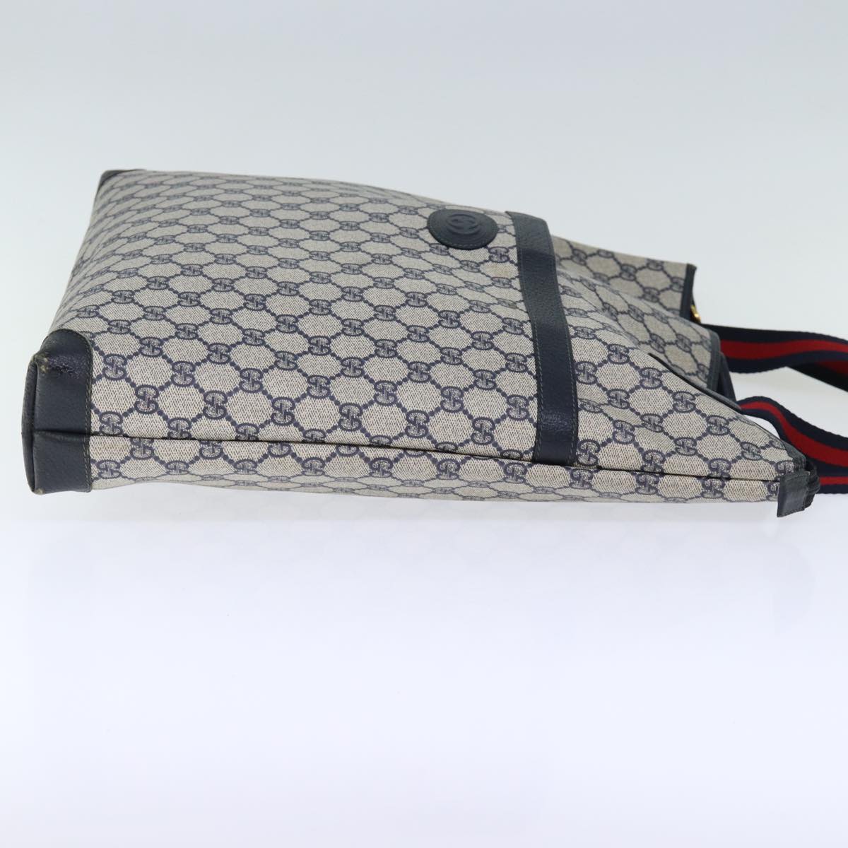 Luxury Gucci Trending 2025 GG Supreme Sherry Line Tote Bag PVC Navy Red  12029