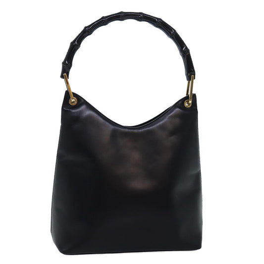 Luxury Gucci Trending 2025 Bamboo Shoulder Bag Leather Black 001 3007  12185
