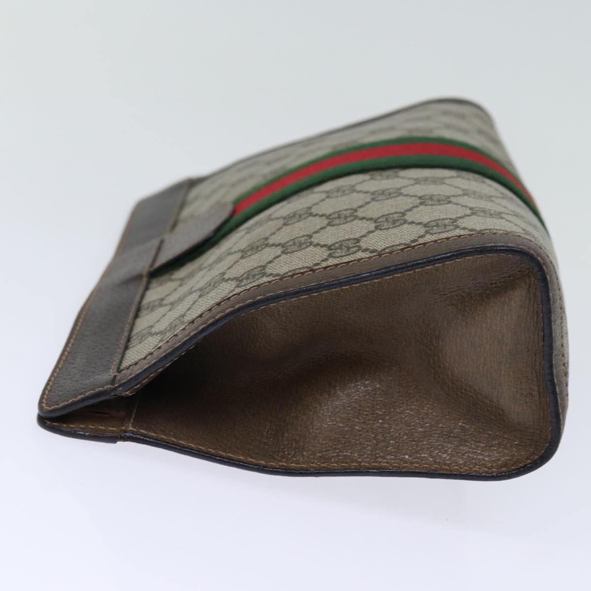 Luxury Gucci Trending 2025 GG Supreme Web Sherry Line Clutch Bag PVC Beige Red 89 01 002  12307