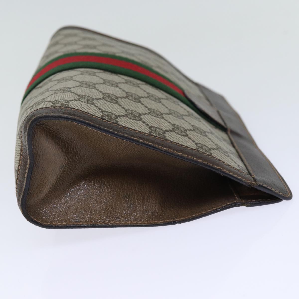 Luxury Gucci Trending 2025 GG Supreme Web Sherry Line Clutch Bag PVC Beige Red 89 01 002  12307