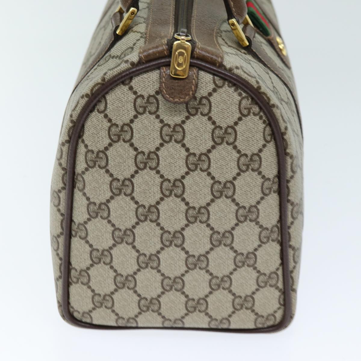 Luxury Gucci Trending 2025 GG Supreme Web Sherry Line Boston Bag PVC Beige Red 40 02 007  12310