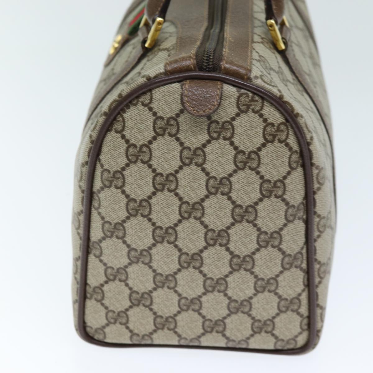 Luxury Gucci Trending 2025 GG Supreme Web Sherry Line Boston Bag PVC Beige Red 40 02 007  12310