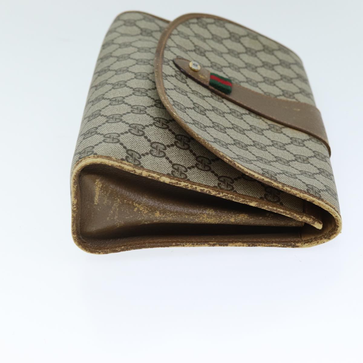 Luxury Gucci Trending 2025 GG Supreme Web Sherry Line Clutch Bag PVC Beige Red 89 01 031  12320