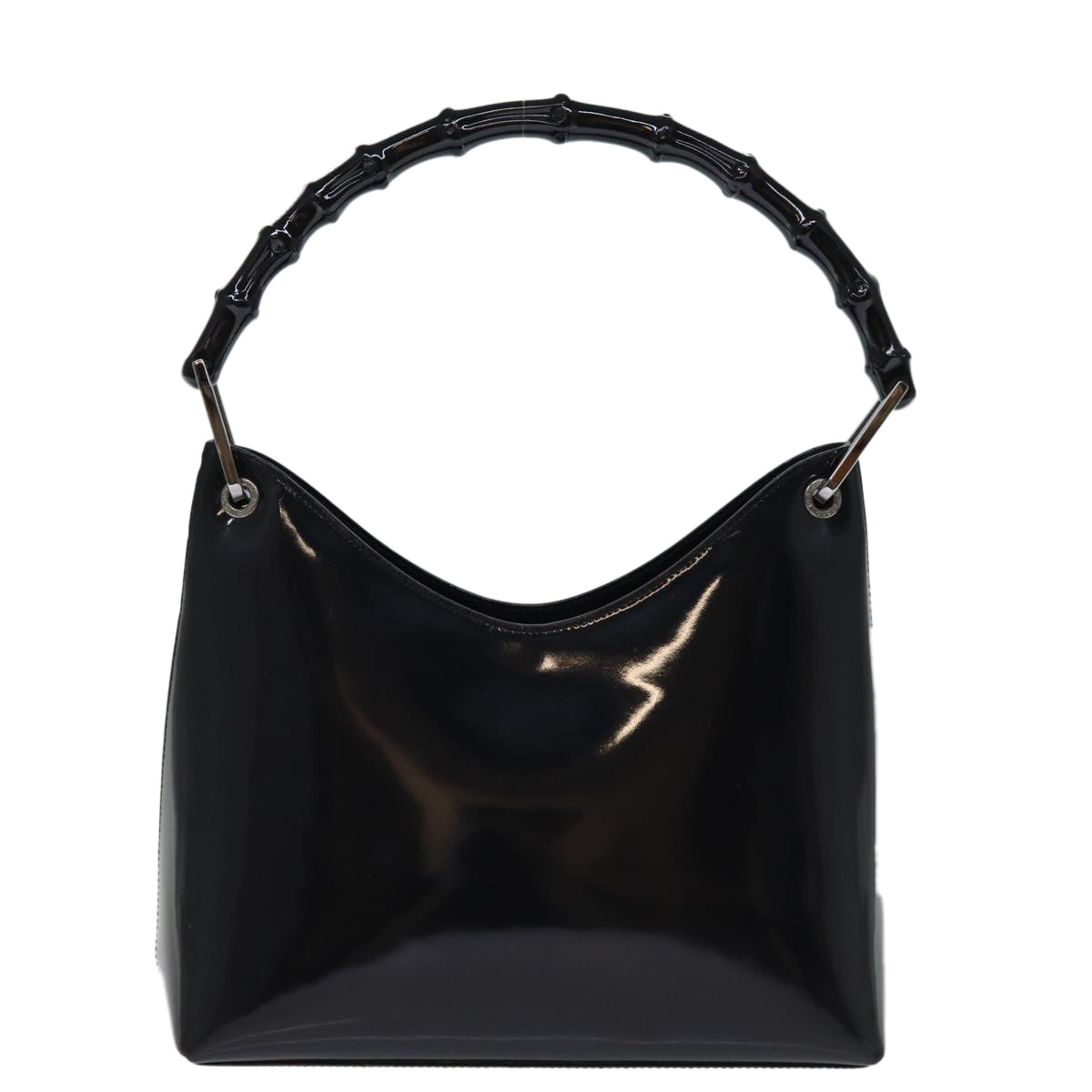 Luxury Gucci Trending 2025 Bamboo Hand Bag Enamel Black  12374
