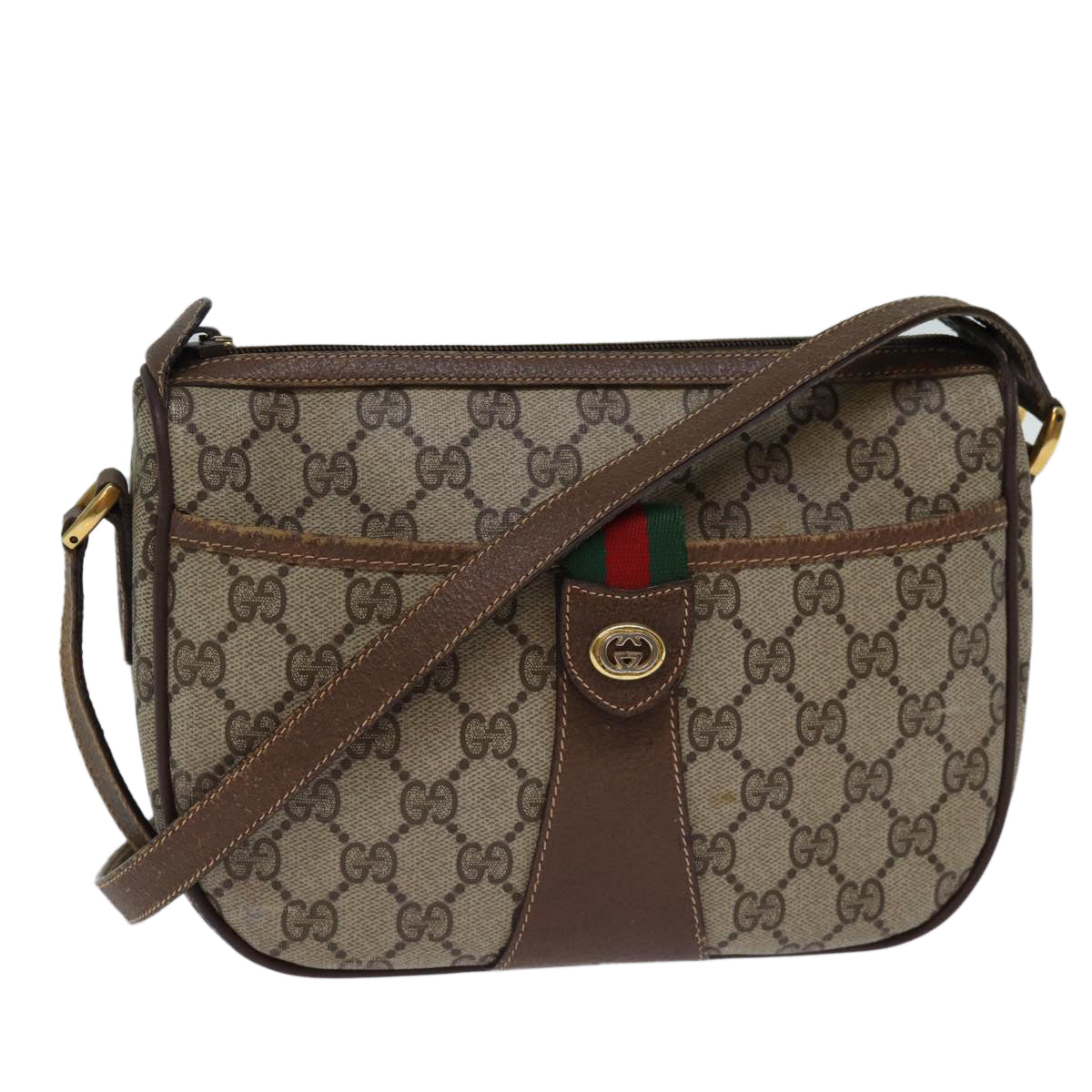 Luxury Gucci Trending 2025 GG Supreme Web Sherry Line Shoulder Bag Red Beige 89 02 032  12375