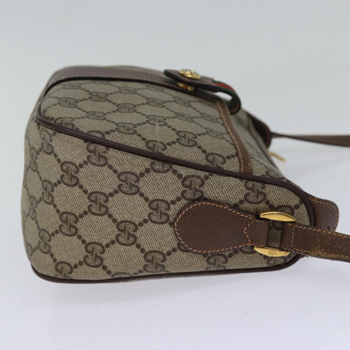 Luxury Gucci Trending 2025 GG Supreme Web Sherry Line Shoulder Bag Red Beige 89 02 032  12375