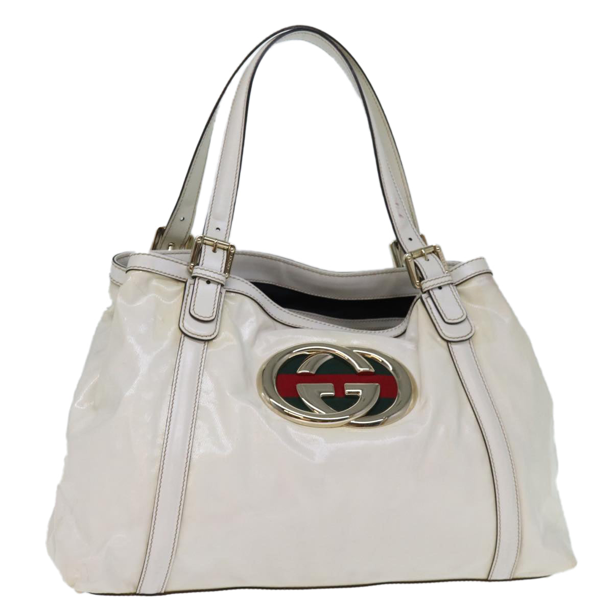 Luxury Gucci Trending 2025 Web Sherry Line Interlocking Bag Coated Canvas White 162094  12394