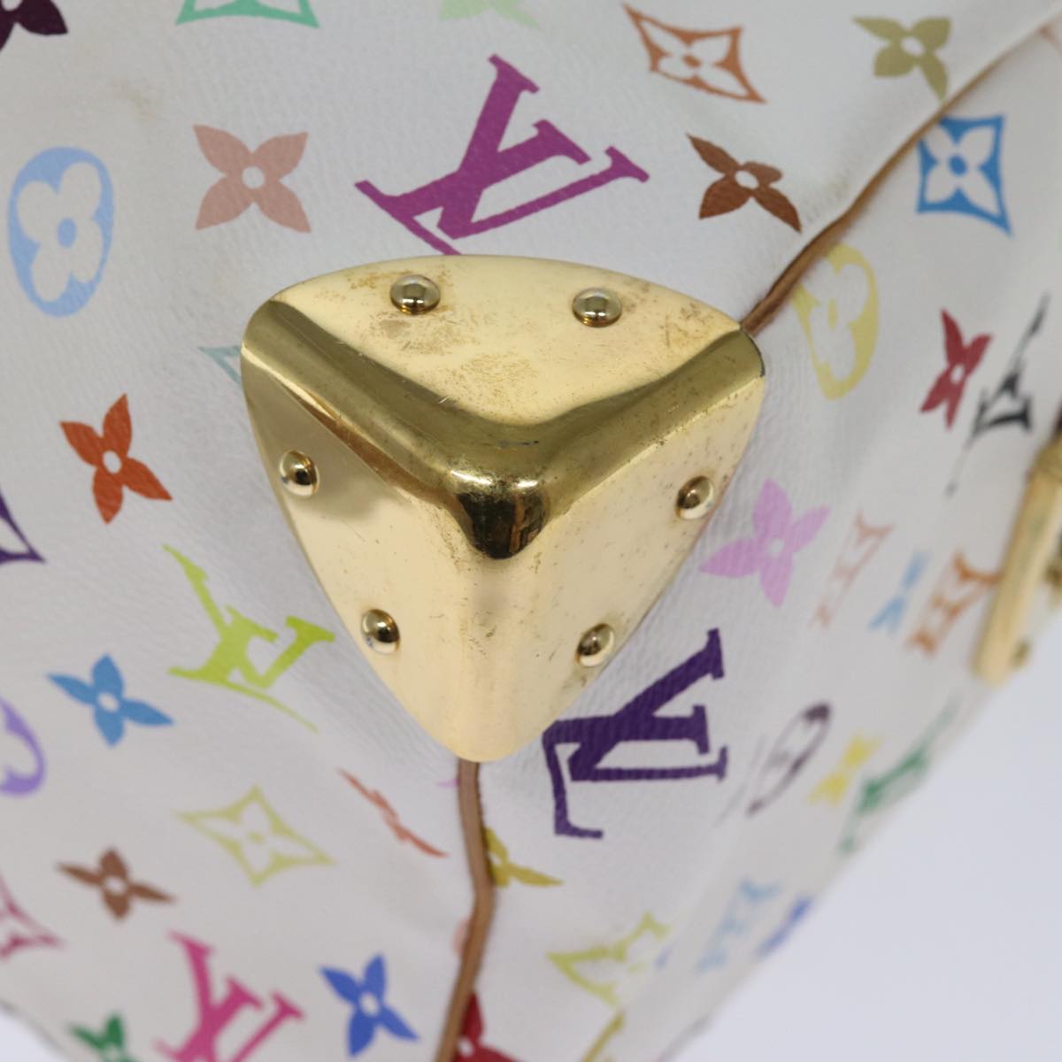 LOUIS VUITTON Monogram Multicolor Speedy 30 Hand Bag White M92643 yk12456