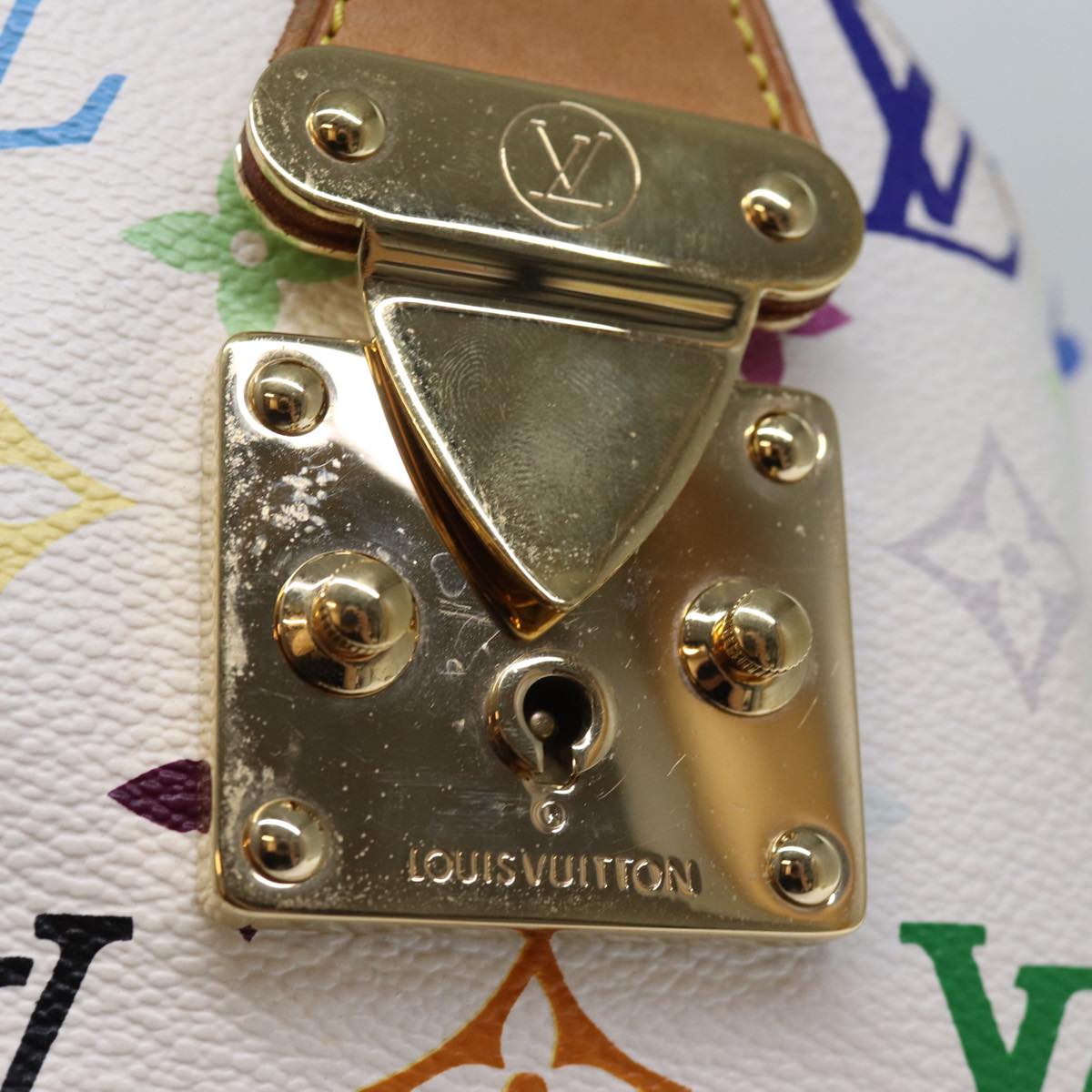 LOUIS VUITTON Monogram Multicolor Speedy 30 Hand Bag White M92643 yk12456