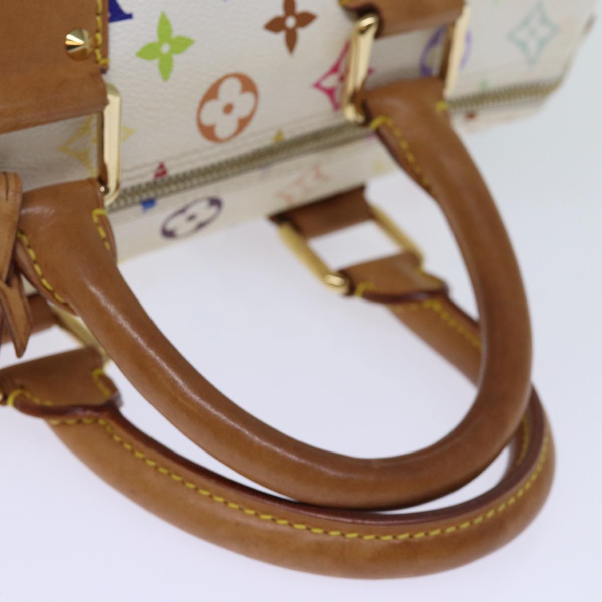LOUIS VUITTON Monogram Multicolor Speedy 30 Hand Bag White M92643 yk12456